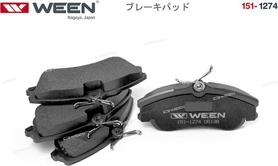 Ween 151-1274 - Brake Pad Set, disc brake autospares.lv