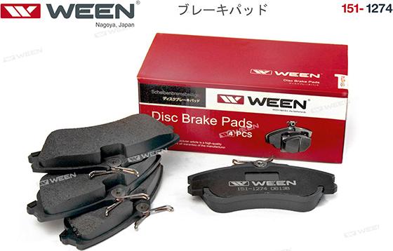 Ween 151-1274 - Brake Pad Set, disc brake autospares.lv