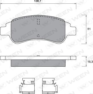 Ween 151-1273 - Brake Pad Set, disc brake autospares.lv