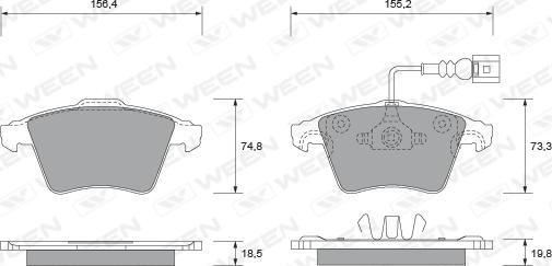 Ween 151-1740 - Brake Pad Set, disc brake autospares.lv