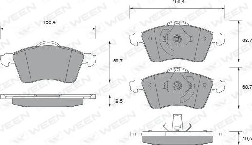 Ween 151-1765 - Brake Pad Set, disc brake autospares.lv