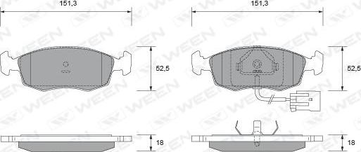 Ween 151-1714 - Brake Pad Set, disc brake autospares.lv