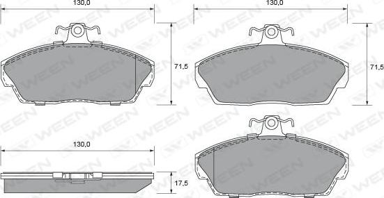 Ween 151-1786 - Brake Pad Set, disc brake autospares.lv