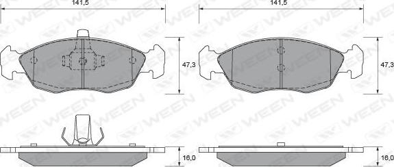 Ween 151-1787 - Brake Pad Set, disc brake autospares.lv