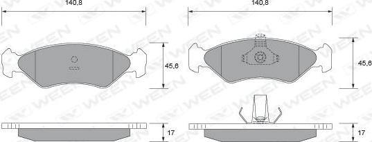 Ween 151-1724 - Brake Pad Set, disc brake autospares.lv