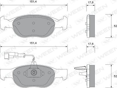 Ween 151-1772 - Brake Pad Set, disc brake autospares.lv