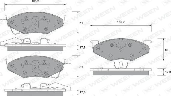 Ween 151-2409 - Brake Pad Set, disc brake autospares.lv