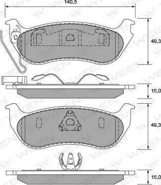 Ween 151-2405 - Brake Pad Set, disc brake autospares.lv