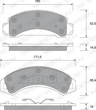 Ween 151-2413 - Brake Pad Set, disc brake autospares.lv