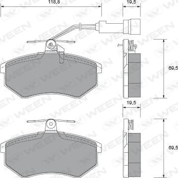 Ween 151-2438 - Brake Pad Set, disc brake autospares.lv