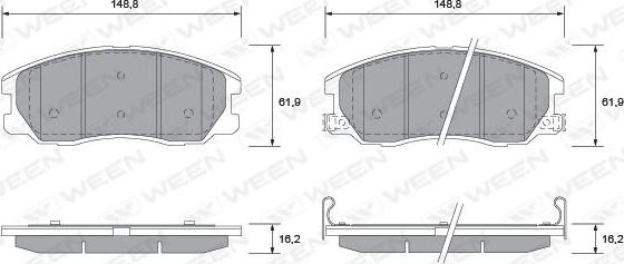 Ween 151-2595 - Brake Pad Set, disc brake autospares.lv