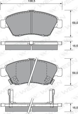 Ween 151-2555 - Brake Pad Set, disc brake autospares.lv