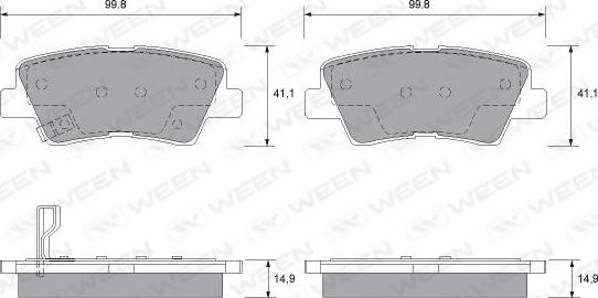 Ween 151-2567 - Brake Pad Set, disc brake autospares.lv