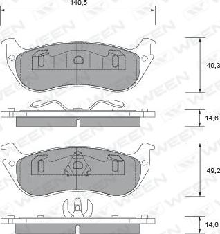 Remsa BPM0628.75 - Brake Pad Set, disc brake autospares.lv