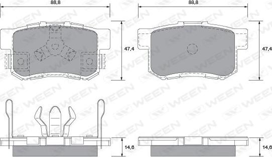 Ween 151-2589 - Brake Pad Set, disc brake autospares.lv