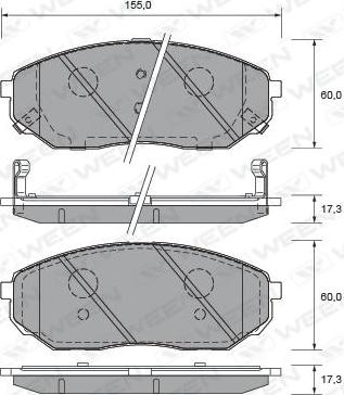 Ween 151-2580 - Brake Pad Set, disc brake autospares.lv