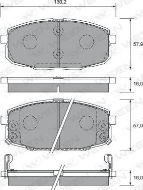 Ween 151-2582 - Brake Pad Set, disc brake autospares.lv