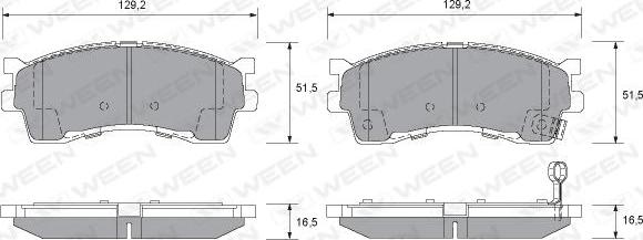 Ween 151-2521 - Brake Pad Set, disc brake autospares.lv