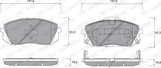 Ween 151-2579 - Brake Pad Set, disc brake autospares.lv