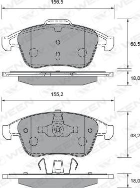 Ween 151-2696 - Brake Pad Set, disc brake autospares.lv