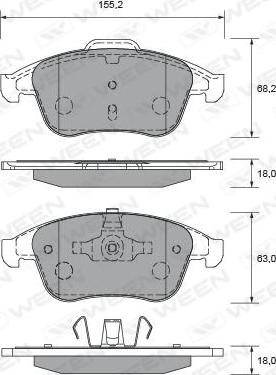 Ween 151-2698 - Brake Pad Set, disc brake autospares.lv