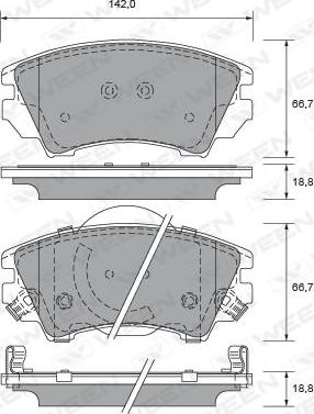 Ween 151-2692 - Brake Pad Set, disc brake autospares.lv