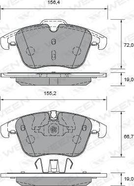 Ween 151-2640 - Brake Pad Set, disc brake autospares.lv