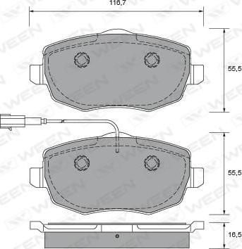 Ween 151-2641 - Brake Pad Set, disc brake autospares.lv