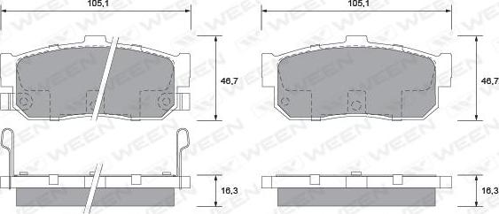 Ween 151-2604 - Brake Pad Set, disc brake autospares.lv