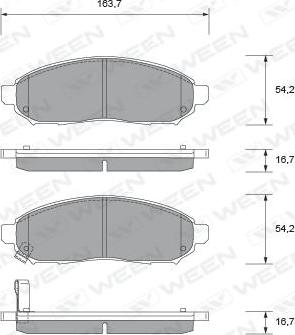 Ween 151-2095 - Brake Pad Set, disc brake autospares.lv