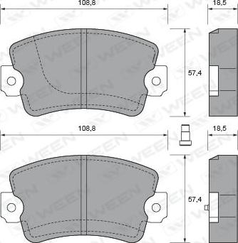 Ween 151-2059 - Brake Pad Set, disc brake autospares.lv