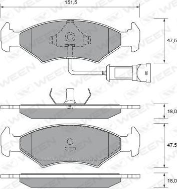 Ween 151-2055 - Brake Pad Set, disc brake autospares.lv