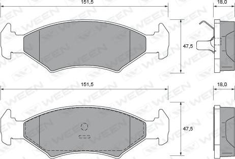 Ween 151-2065 - Brake Pad Set, disc brake autospares.lv