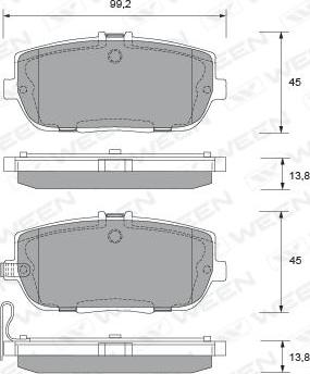 Ween 151-2073 - Brake Pad Set, disc brake autospares.lv