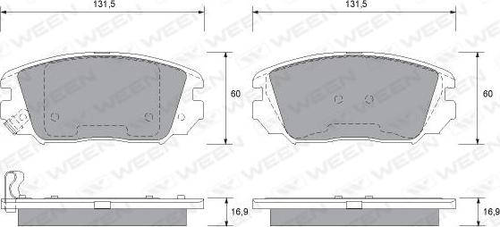 Ween 151-2150 - Brake Pad Set, disc brake autospares.lv