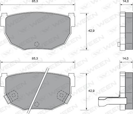 Ween 151-2152 - Brake Pad Set, disc brake autospares.lv