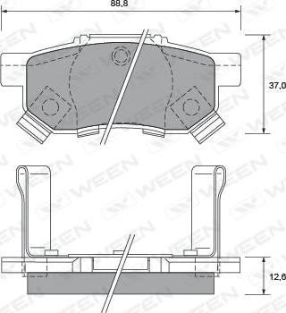 Ween 151-2169 - Brake Pad Set, disc brake autospares.lv