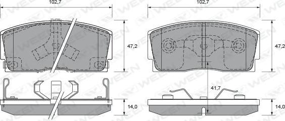 Ween 151-2166 - Brake Pad Set, disc brake autospares.lv