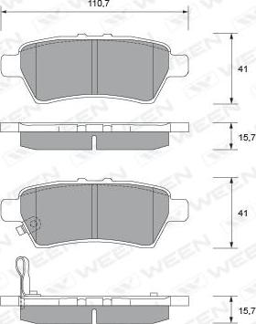 Ween 151-2106 - Brake Pad Set, disc brake autospares.lv