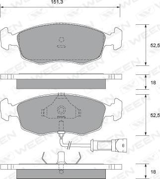 Ween 151-2101 - Brake Pad Set, disc brake autospares.lv