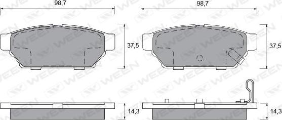 Ween 151-2107 - Brake Pad Set, disc brake autospares.lv