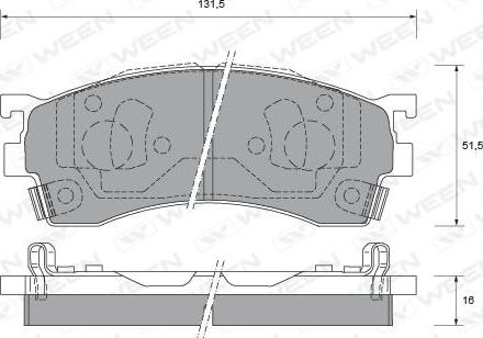 Ween 151-2187 - Brake Pad Set, disc brake autospares.lv