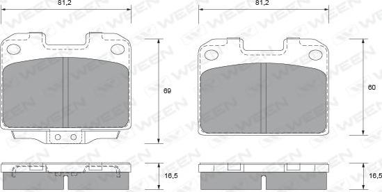 Ween 151-2124 - Brake Pad Set, disc brake autospares.lv