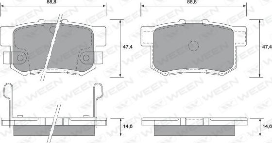 Ween 151-2170 - Brake Pad Set, disc brake autospares.lv