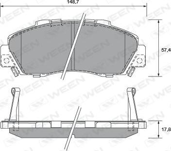 Ween 151-2171 - Brake Pad Set, disc brake autospares.lv