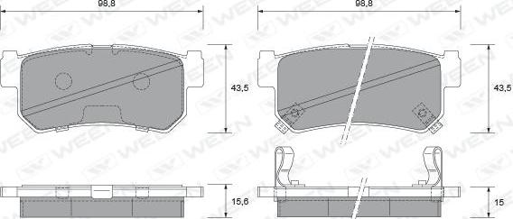 Ween 151-2344 - Brake Pad Set, disc brake autospares.lv