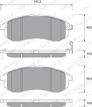 Ween 151-2342 - Brake Pad Set, disc brake autospares.lv