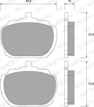 Ween 151-2359 - Brake Pad Set, disc brake autospares.lv