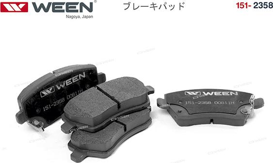 Ween 151-2358 - Brake Pad Set, disc brake autospares.lv