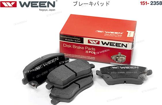 Ween 151-2358 - Brake Pad Set, disc brake autospares.lv